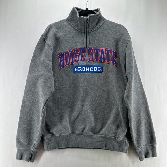 Big Cotton Gear Other - Boise State Broncos Sweatshirt Adult Sz S University Idaho 1/2 Zip Pullover Gray
